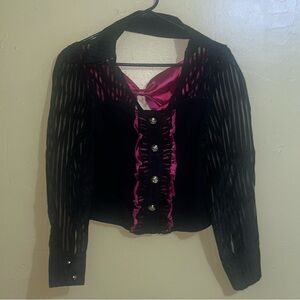 Black and hot pink top